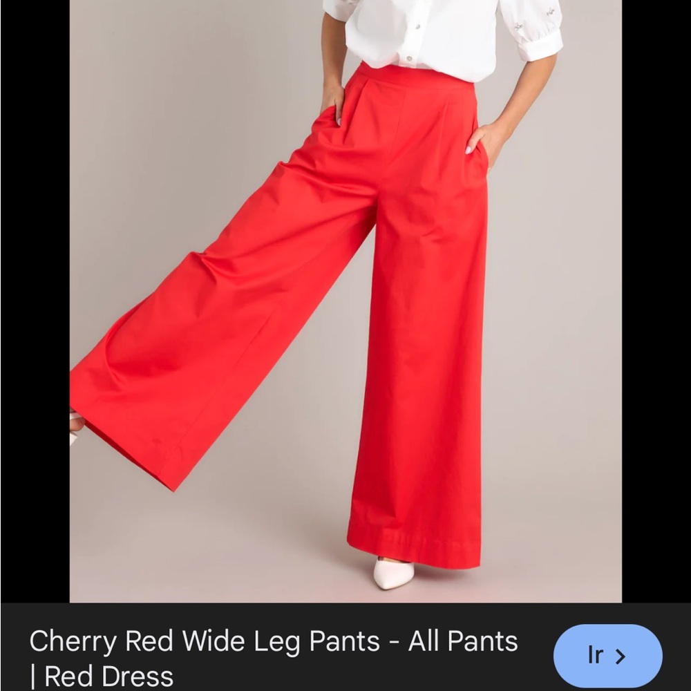 Forever 21 Cherry Red Wide Leg Jeans